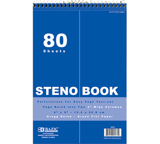 Strato Book Steno Book 6X9 Bazic 80Ct 571 — GITZ Office Supplies