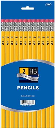 Pencil Yellow 2Hb 12/Pk Bazic #786