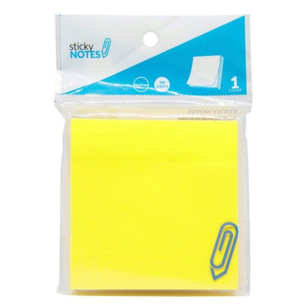 100ct 3″ x 3″ YELLOW STICKY NOTES