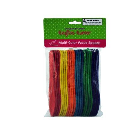 Multi Colored Wood Craft Spoons (24Pk)