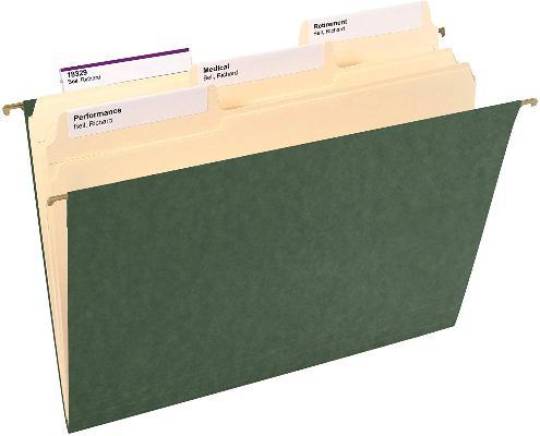 Red Star Hanging File Folder, No Tabs, Legal Size, Standard Green, 25 Per Box