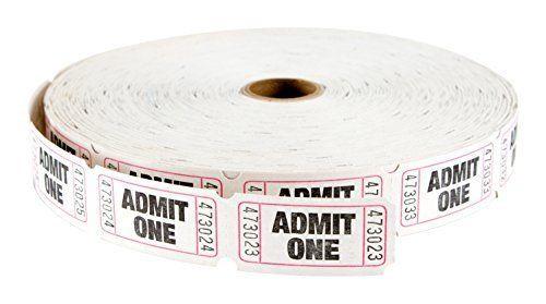 Ticket Roll White Single 1000Ct