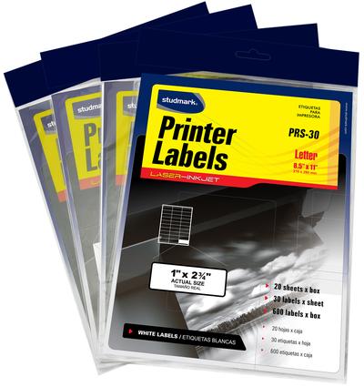 Printer Labels Laser - Inkjet 1"x2-3/4